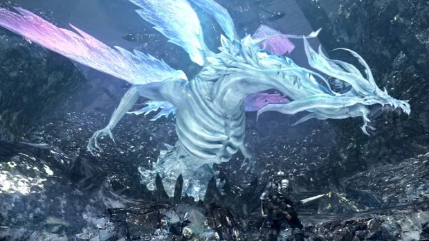Esse dragão sem escamas é a coisa mais linda do jogo... e o cenário onde ele fica é incrível!