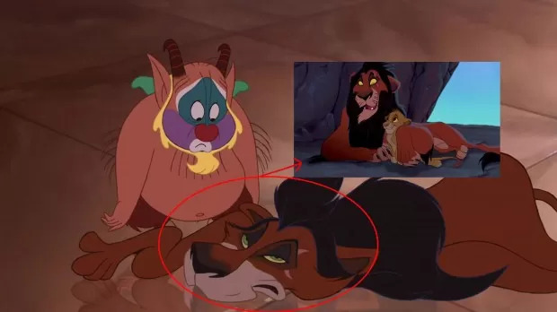 Na cena em que fazem um retrato de Hercules, a pele de leão que ele usa é a do vilão Scar. 
