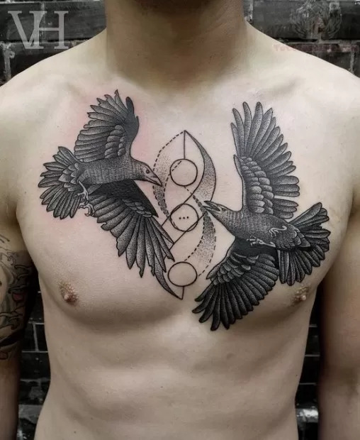 raven-tattoos-on-men-chest