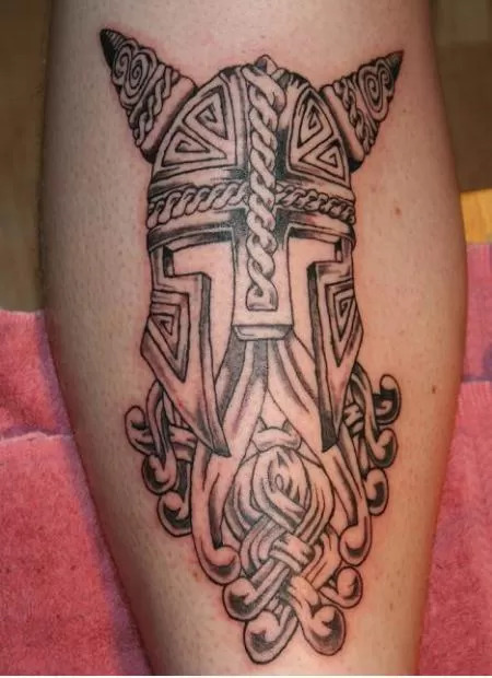 celtic-viking-tattoo-on-back-leg