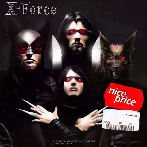 x-force-queen-comic-book-album-cover-parody-by-uwe-dewitt-geek-art